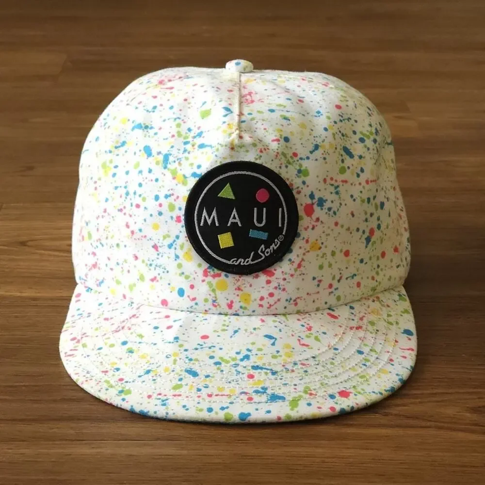 MAUI AND SONS | Vintage 90s Paint Splatter Snapback Baseball Hat Cap